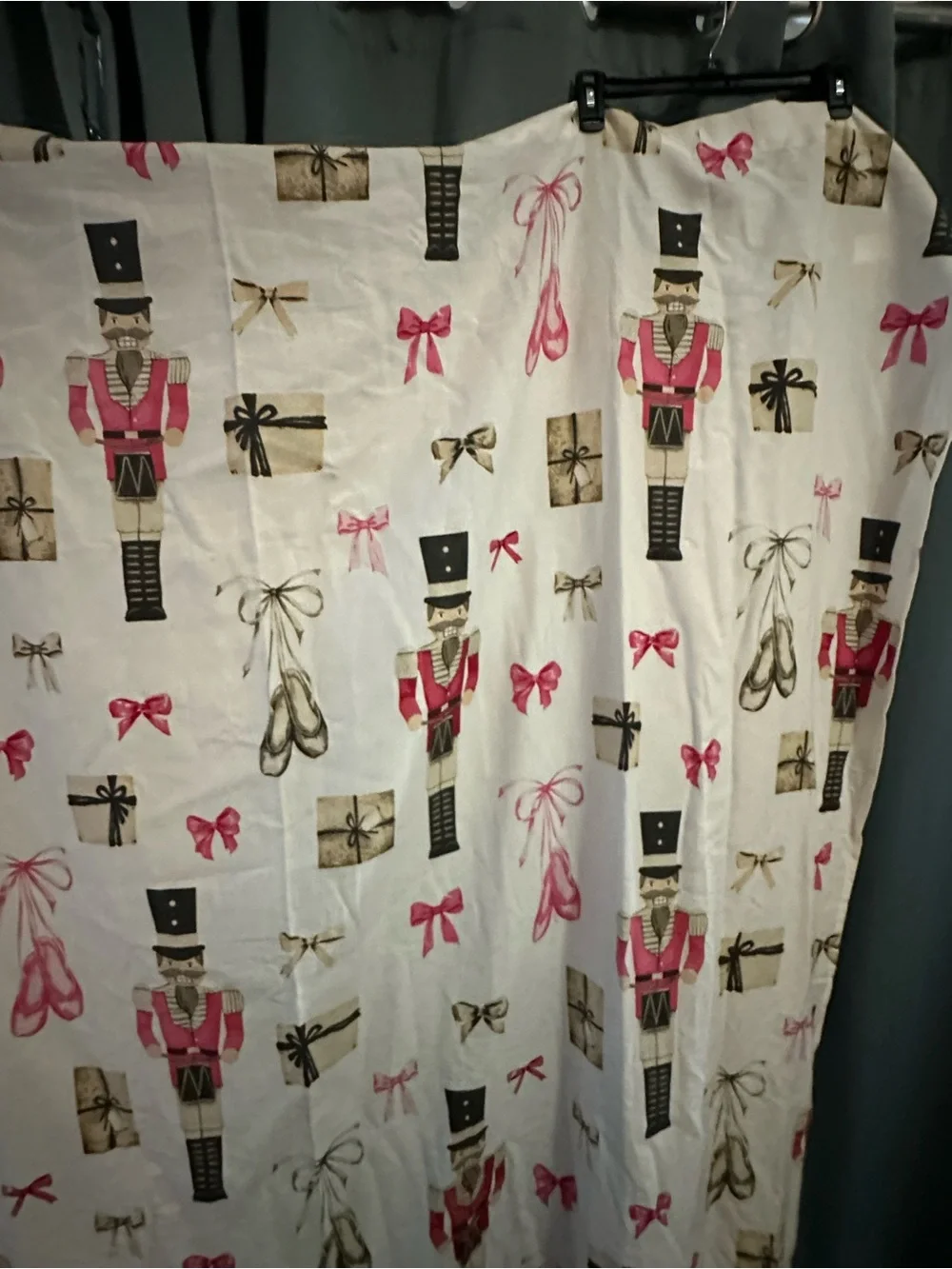 Kassatex Fine Linens Christmas Nutcracker Ballet Fabric Shower Curtain 72x72